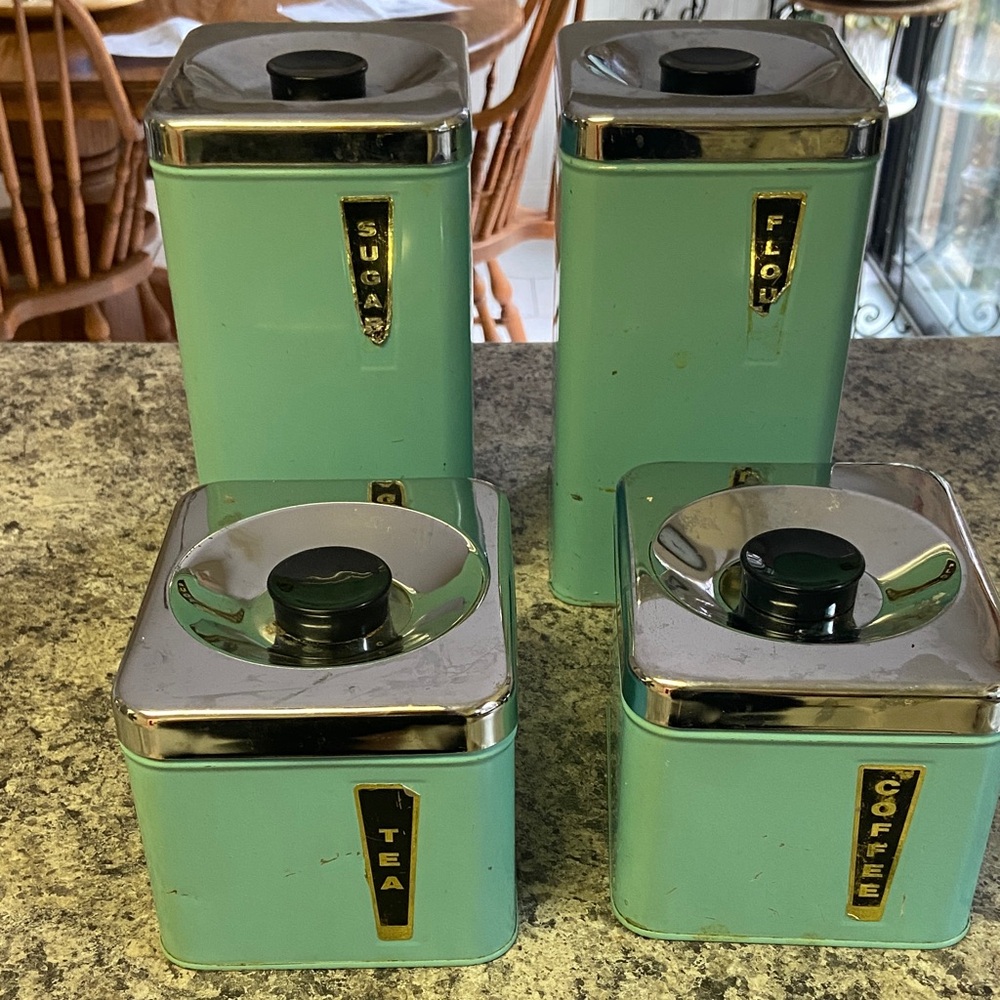 Vintage Canister Set in Classic Teal